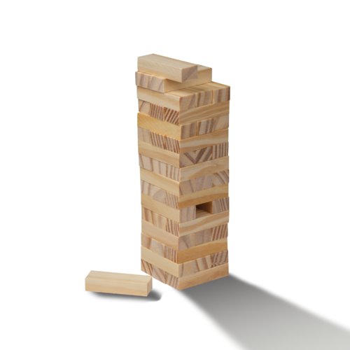 Juego de habilidad de madera con bloques de madera