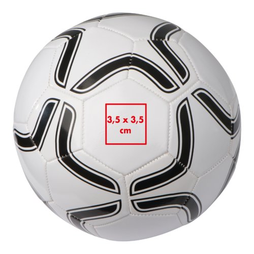 Baln de ftbol blanco de tamao de torneo hecho de plstico.