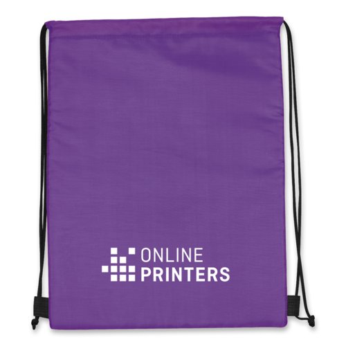 Bolsa t�rmica/deportiva violeta de poli�ster con cord�n.