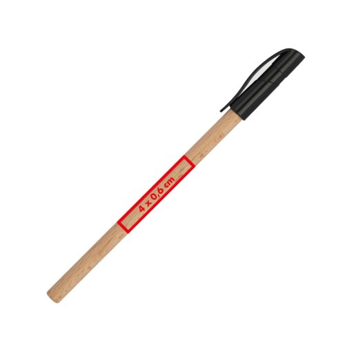 Bolgrafo de madera con clip y mecanismo de pulsacin.