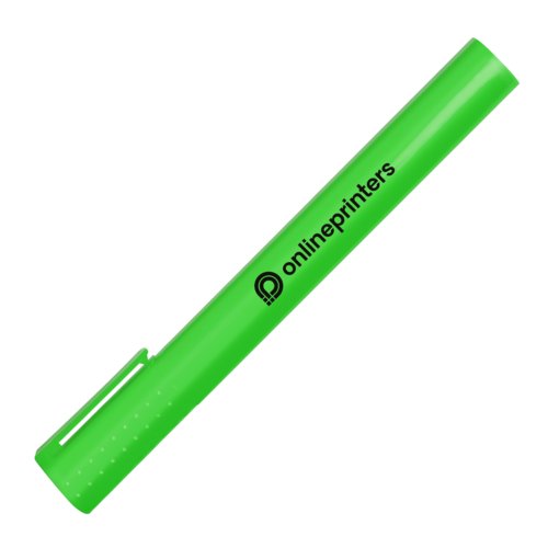 Resaltador verde con tapa.