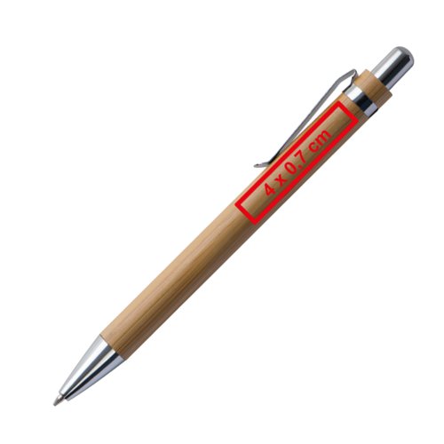 Juego de escritura color madera con bolgrafo y estuche.