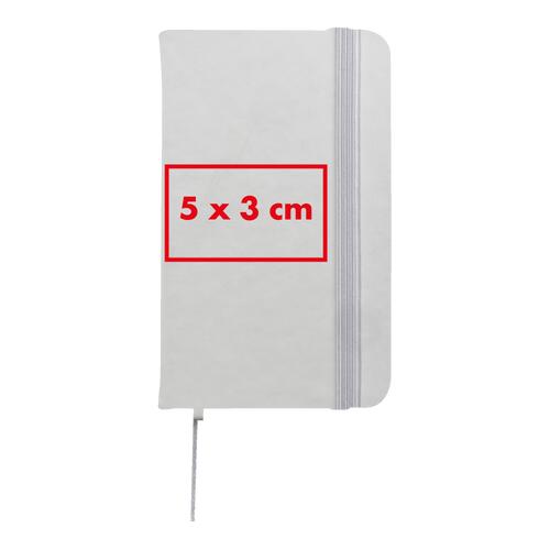 Cuaderno negro con cierre elástico y marcapáginas.