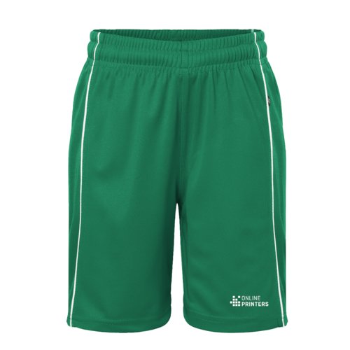 Pantalones cortos deportivos verdes de material funcional con cintura elstica.