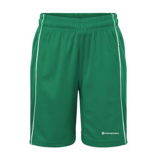 Pantalones cortos deportivos verdes de material funcional con cintura el�stica.
