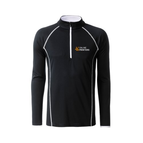Camiseta deportiva de manga larga con cremallera para hombre.