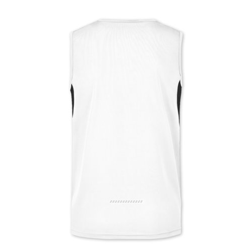 Camiseta de tirantes blanca/negra de polister para hombre.