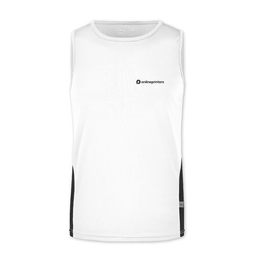 Camiseta de tirantes de poli�ster blanca/negra para hombre.