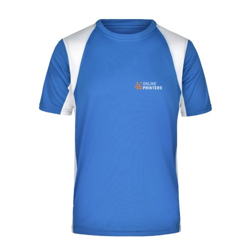 Camiseta funcional azul de polister para hombre.