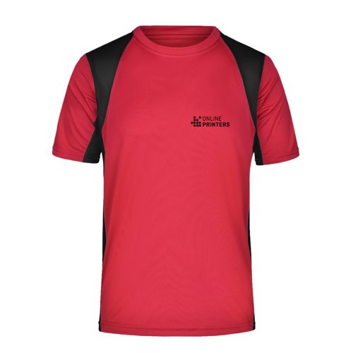 Camiseta funcional roja de polister con mangas cortas.