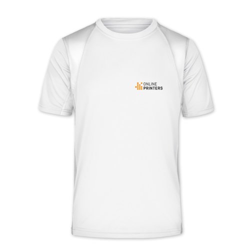 Camiseta funcional blanca para hombre de material transpirable.