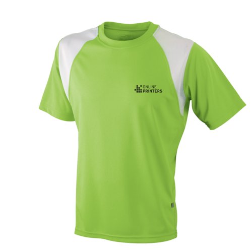 Camiseta deportiva verde de material transpirable para hombre.