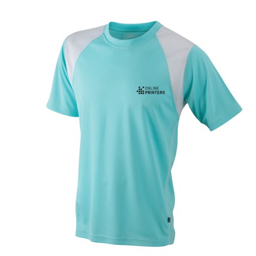 Camiseta de running de polister verde menta para hombre.