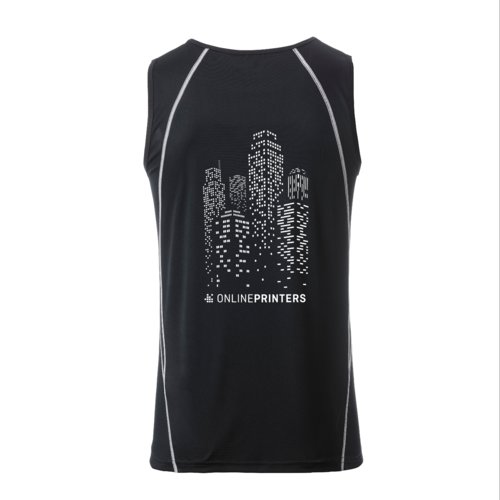 Camiseta de tirantes deportiva de polister en blanco y negro para hombre.