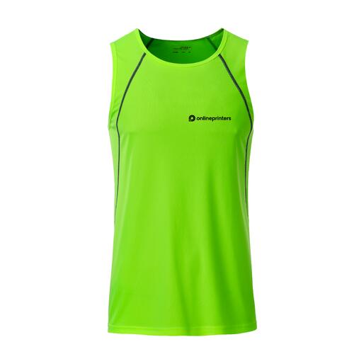 Camiseta de tirantes deportiva de poli�ster verde ne�n para hombre.