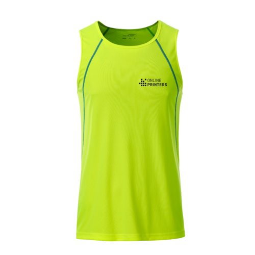 Camiseta de tirantes de polister amarilla nen para hombre.