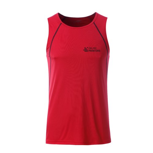 Camiseta de tirantes roja de polister para hombre.