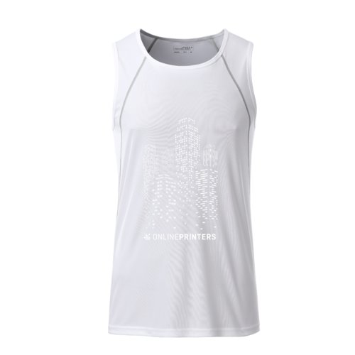 Camiseta de tirantes blanca de polister para hombre.