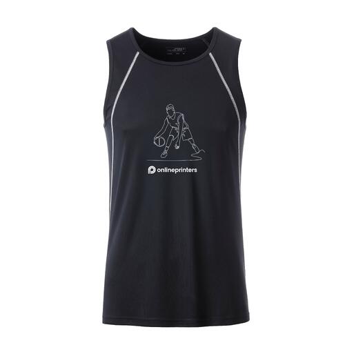 Camiseta de tirantes deportiva de poli�ster en blanco y negro.