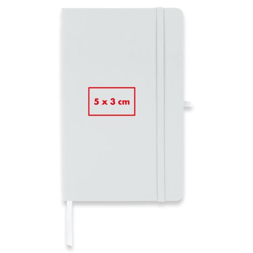 Cuaderno con cierre de goma elstica y marcapginas.