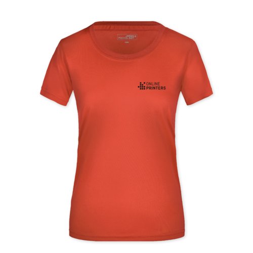 Camiseta roja de polister para mujer.