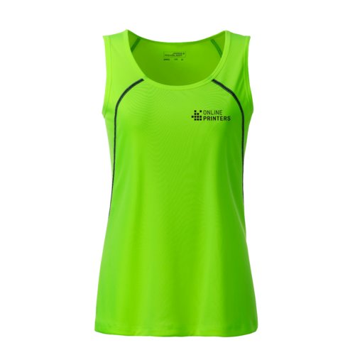 Camiseta de tirantes de polister verde nen para mujer.
