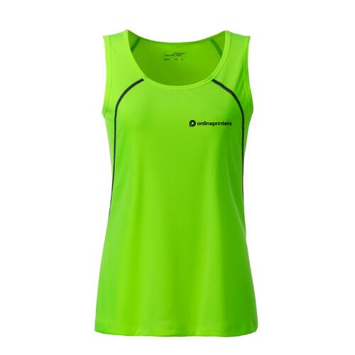Camiseta de tirantes de poli�ster verde ne�n para mujer.
