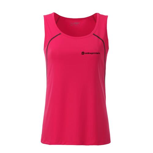 Camiseta de tirantes deportiva rosa ne�n/gris de poli�ster para mujer.