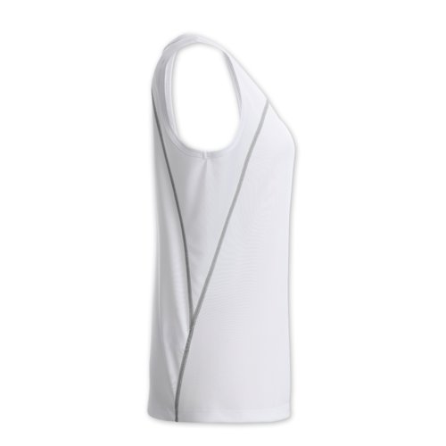 Camiseta de tirantes deportiva blanca de polister para mujer.