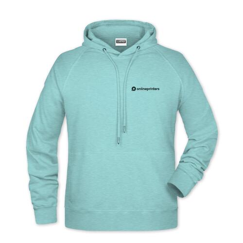 Sudadera con capucha verde menta de mezcla de algod�n para hombre con capucha y cord�n.