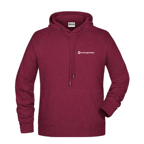 Sudadera con capucha burdeos de algod�n y poli�ster para hombre con capucha y cord�n.