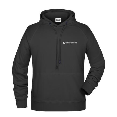 Sudadera negra de algod�n y poli�ster con capucha y cord�n.