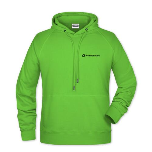 Sudadera con capucha verde manzana de mezcla de algod�n con cord�n.
