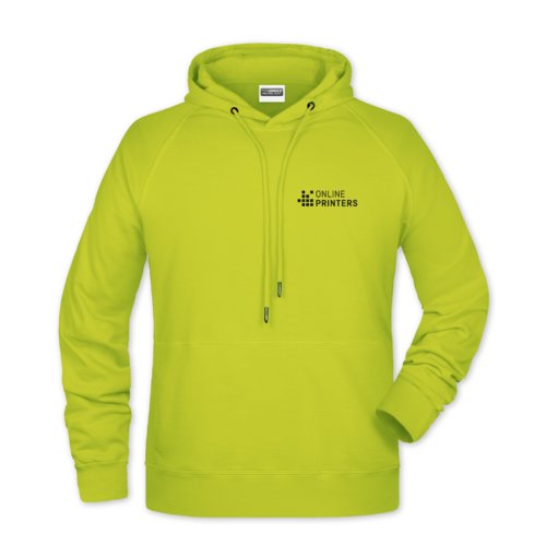 Sudadera con capucha amarilla nen de mezcla de algodn con cordn.