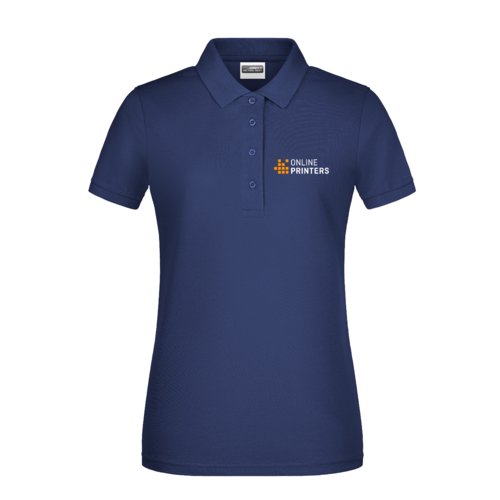 Polo de algodn azul oscuro para mujer.