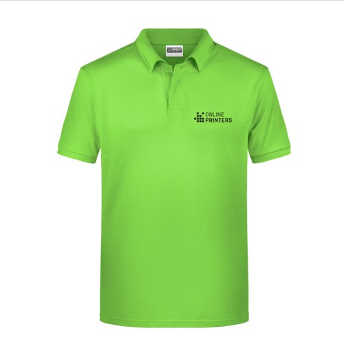 Polo de algodn verde manzana para hombre con manga corta.