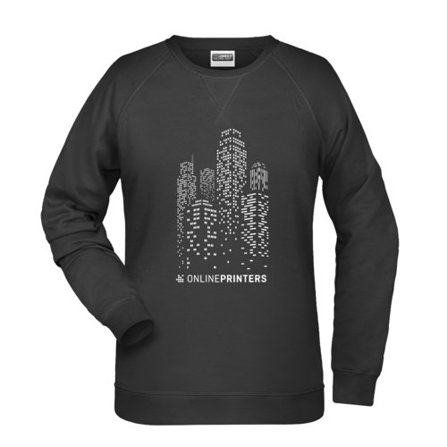Sudadera negra de algodn y polister para mujer.