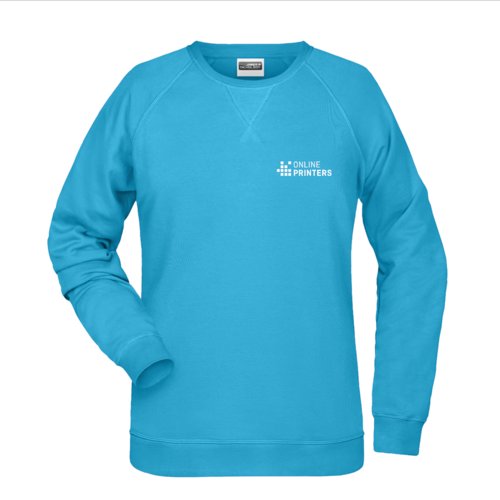 Sudadera turquesa de mezcla de algodn para mujer.