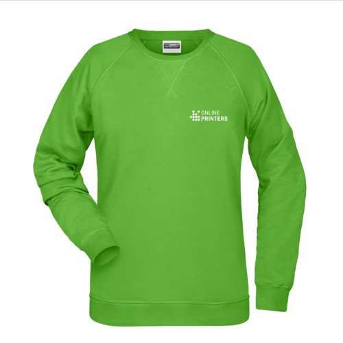 Sudadera de mezcla de algodn verde manzana para mujer con mangas largas.