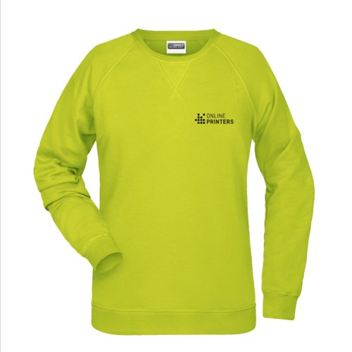 Sudadera de mujer en mezcla de algodn y polister amarillo nen.