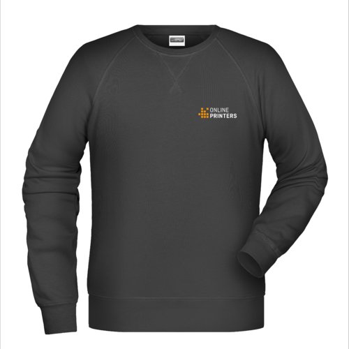Sudadera negra de algodn y polister para hombre con mangas largas.
