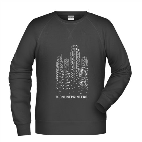 Sudadera negra de mezcla de algodn para hombre con mangas largas.