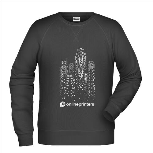 Sudadera negra de mezcla de algod�n para hombre con mangas largas.