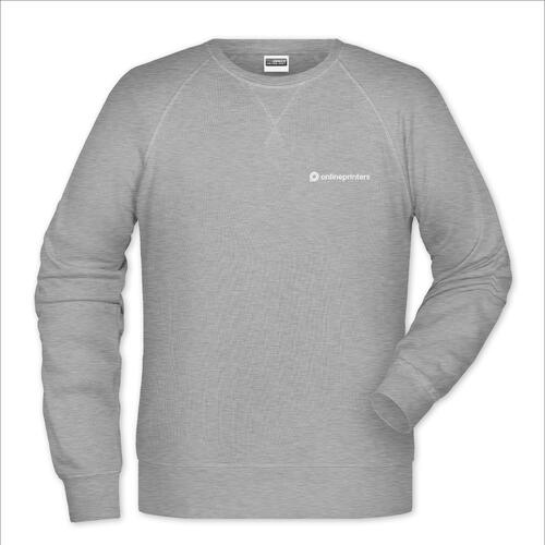 Sudadera gris jaspeada de mezcla de algod�n y poli�ster para hombre.