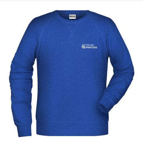 Sudadera jaspeada azul de algodn y polister para hombre.