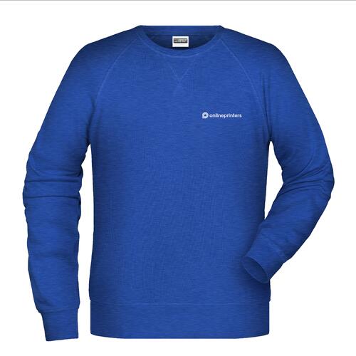 Sudadera jaspeada azul de algod�n y poli�ster para hombre.