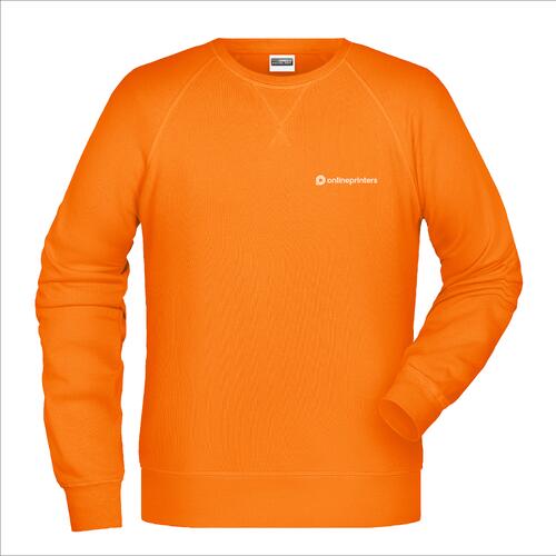 Sudadera naranja de algod�n-poli�ster para hombre con mangas largas.