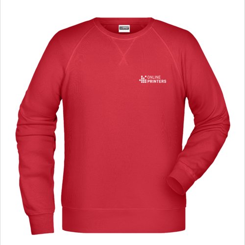 Sudadera roja de mezcla de algodn y polister para hombre con mangas largas.