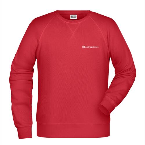 Sudadera roja de mezcla de algod�n y poli�ster para hombre con mangas largas.