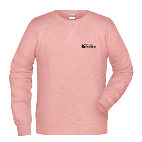 Sudadera jaspeada rosa de mezcla de algodn para hombre.
